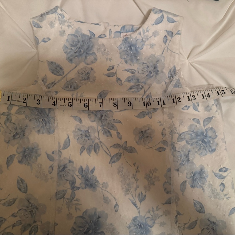 NWOT GB Girls Tulle White And Blue Floral Dress Size Small - Picture 7 of 10